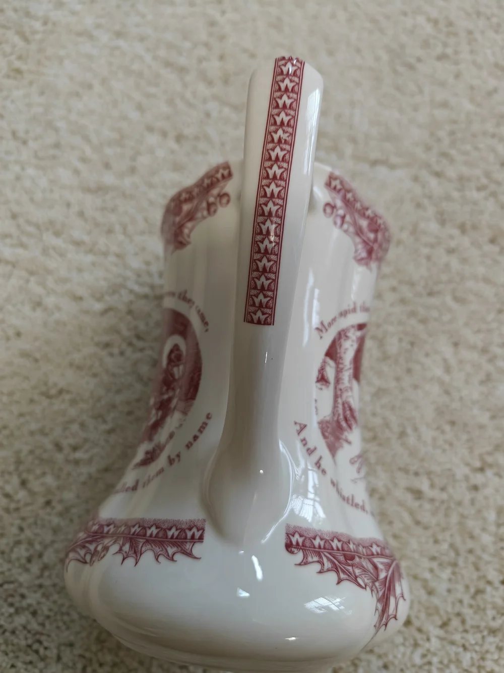 Johnson Brothers Red and White Holiday Ceramic Milk Jug